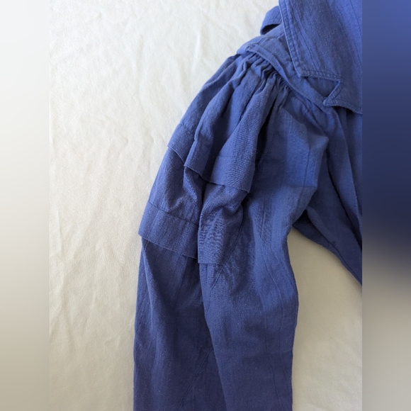 Vintage D. Frank Royal Blue Long-Sleeve Dress with Belt - Picture 3 of 8